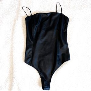 Black leather bodysuit size S